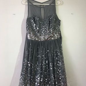 Silver Sequined Party Dress